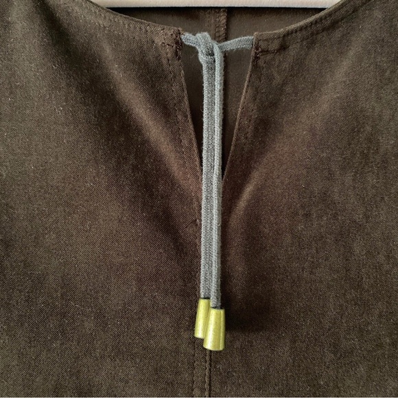 Westbound Womens 90s Brown Maxi Sleeveless Jumper Dress Large Suede Pockets - Picture 4 of 8